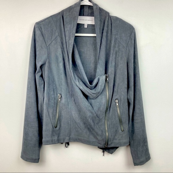 CUPCAKES AND CASHMERE Holt Lace-Up Faux Suede Moto Jacket - Picture 5 of 13